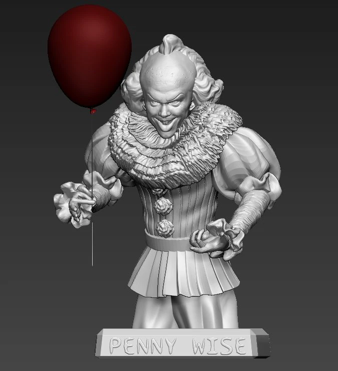 PENNY WISE IT 3D Print Model .c4d .max .obj .3ds .fbx .stl .blend 