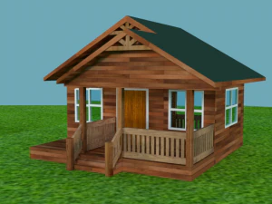 Fine wood cabin 3D Model