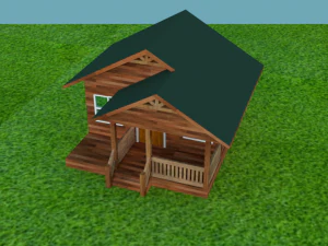 Fine wood cabin 3D Model