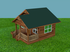 Fine wood cabin 3D Model