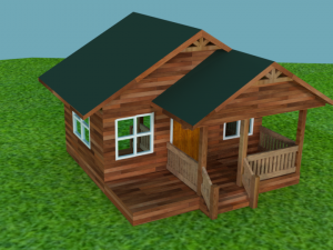 Fine wood cabin 3D Model