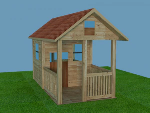 Simple log cabin 3D Model