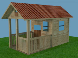 Simple log cabin 3D Model