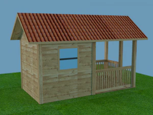 Simple log cabin 3D Model