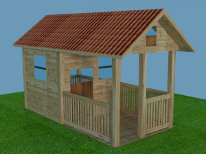 Simple log cabin 3D Model
