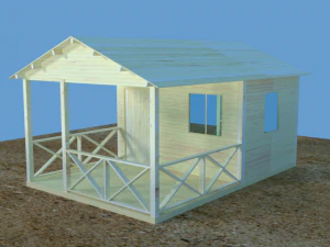 Simple log cabin 3D Model
