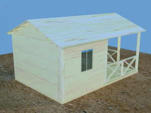 Simple log cabin 3D Model