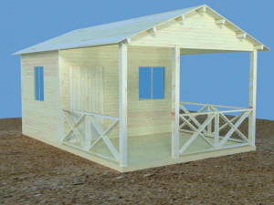 Simple log cabin 3D Model