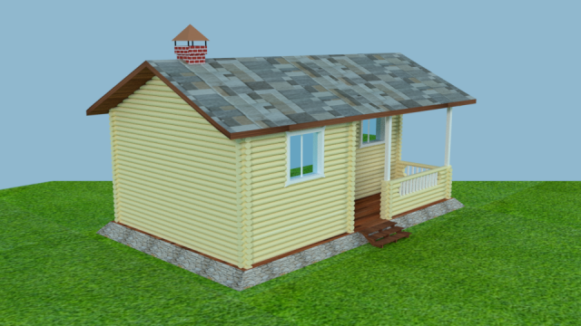 Round wooden house 3D 模型 .c4d .max .obj .3ds .fbx .stl .blend 