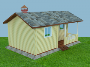 Round wooden house Modelo 3D