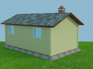 Round wooden house 3D Model