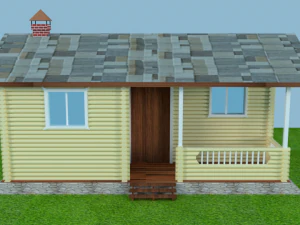 Round wooden house 3D Model