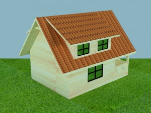 Two story log cabin Modelo 3D