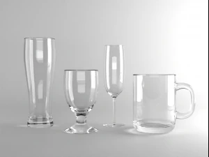 Glass Collection Set I - 3 LODs 3D Model