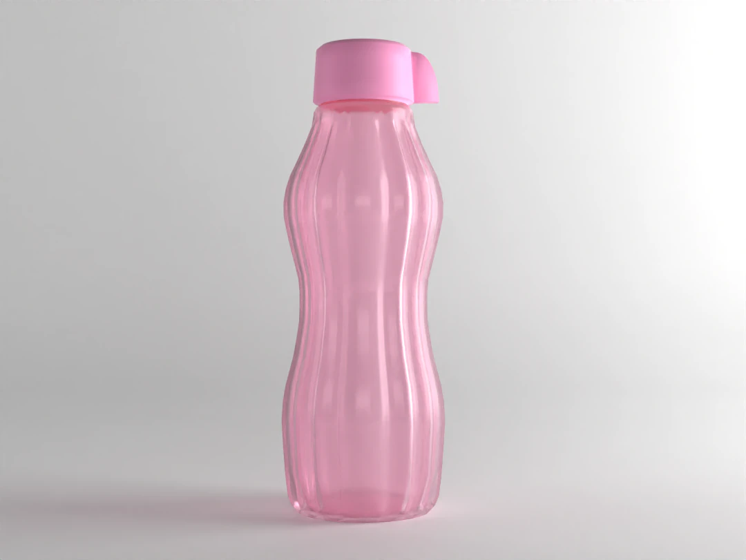 Tupperware Plastic Bottle 500ml 3D Model .c4d .max .obj .3ds .fbx .stl .blend 