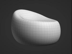 Beanbag Armchair Round Sofa 3D Model