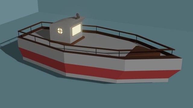 Boat Low-poly Modello 3D .c4d .max .obj .3ds .fbx .stl .blend 