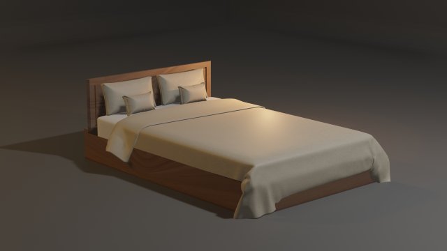 Double Nordic Bed Model 3D .c4d .max .obj .3ds .fbx .stl .blend 