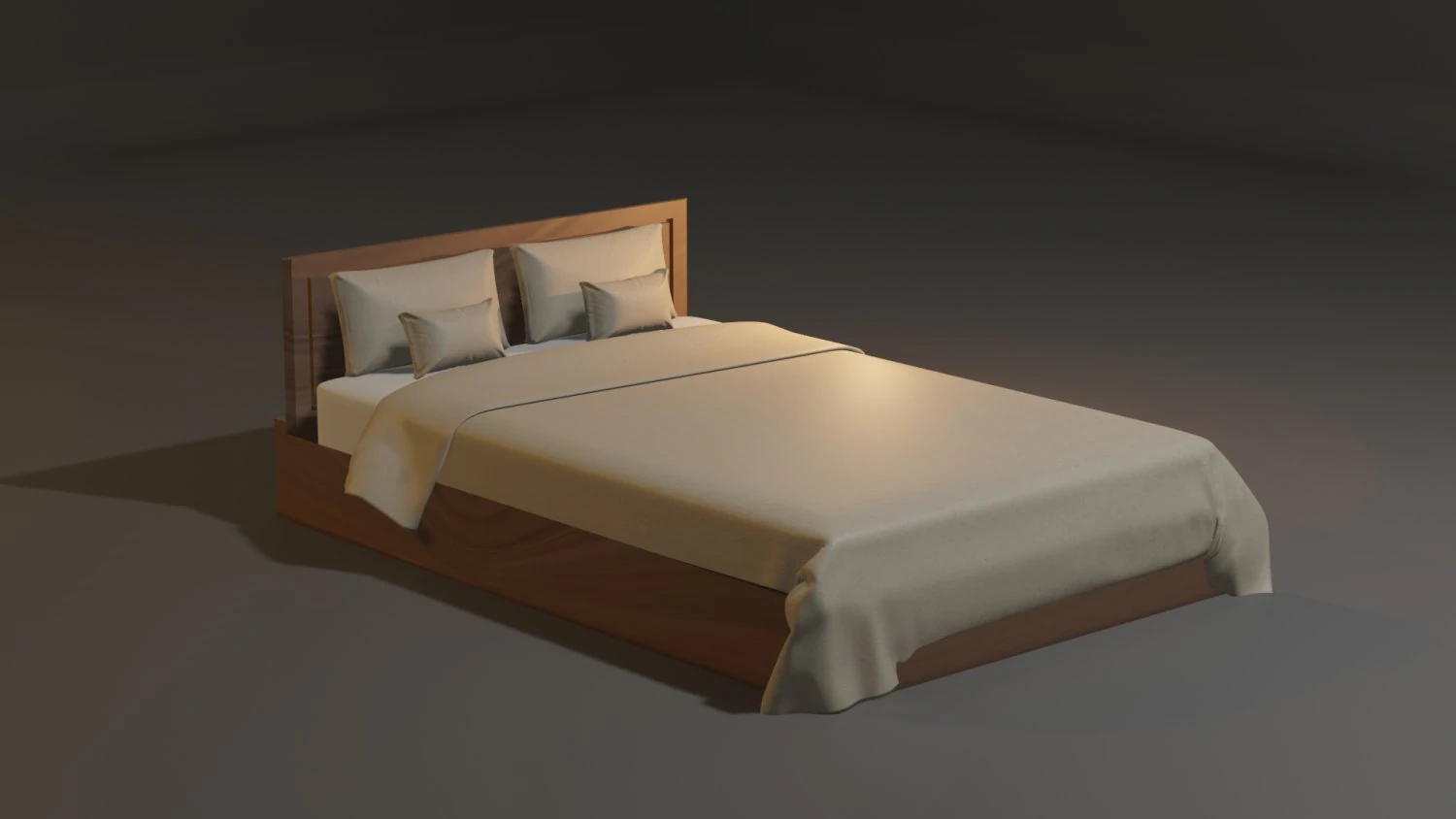 Double Nordic Bed 3D Model .c4d .max .obj .3ds .fbx .stl .blend 