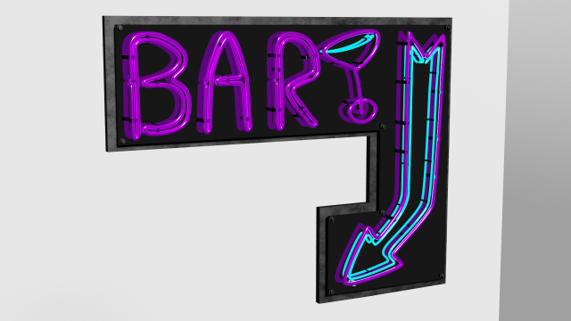 Neon signboard Modelo 3D .c4d .max .obj .3ds .fbx .stl .blend 