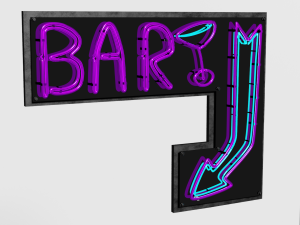 Neon signboard Modèle 3D