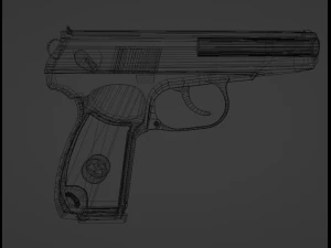 Makarovs pistol PM 3D Model
