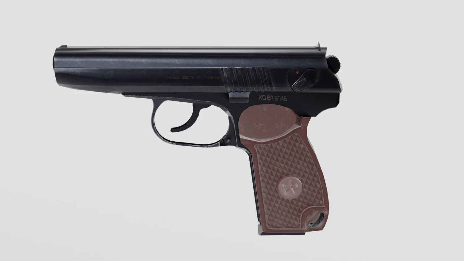 Makarovs pistol PM 3D Model .c4d .max .obj .3ds .fbx .stl .blend 
