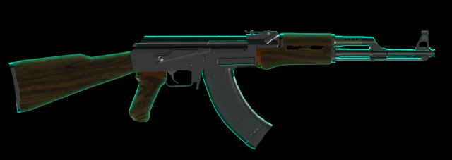 Ak-47 3D 모델 .c4d .max .obj .3ds .fbx .stl .blend 