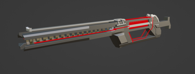 Railgun 3D Model .c4d .max .obj .3ds .fbx .stl .blend 