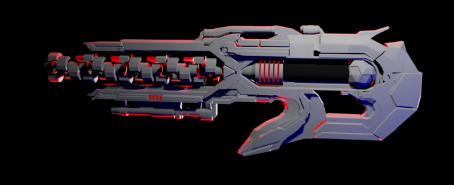 Fantastic rifle 3D 모델 .c4d .max .obj .3ds .fbx .stl .blend 