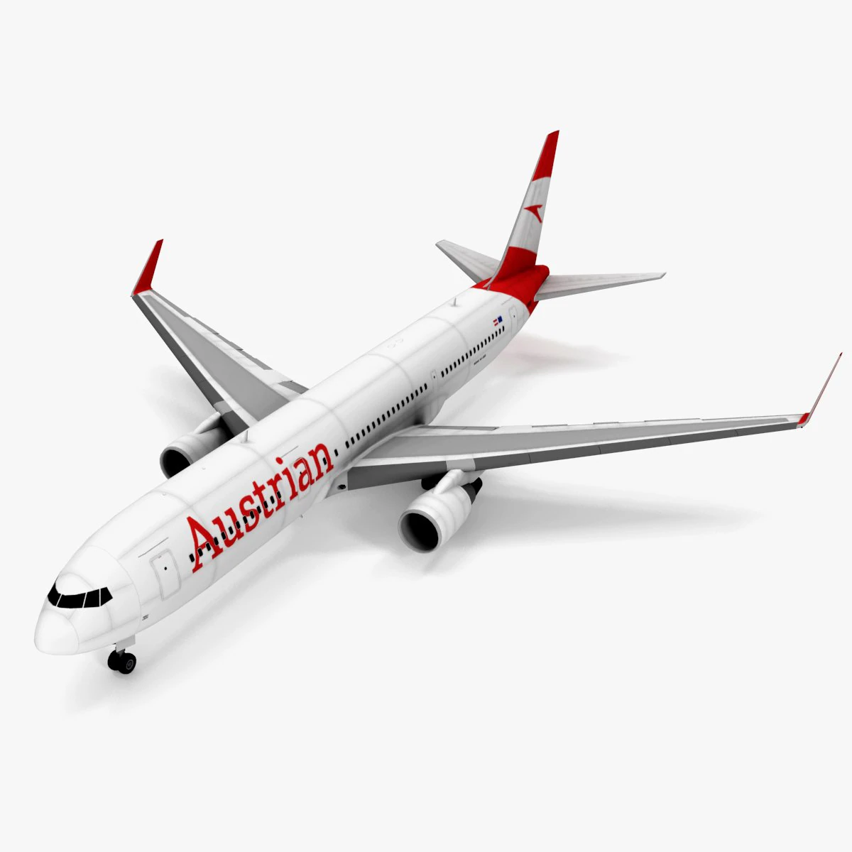 Boeing 767-300ER Austrian Airlines 3D Model .c4d .max .obj .3ds .fbx .stl .blend 