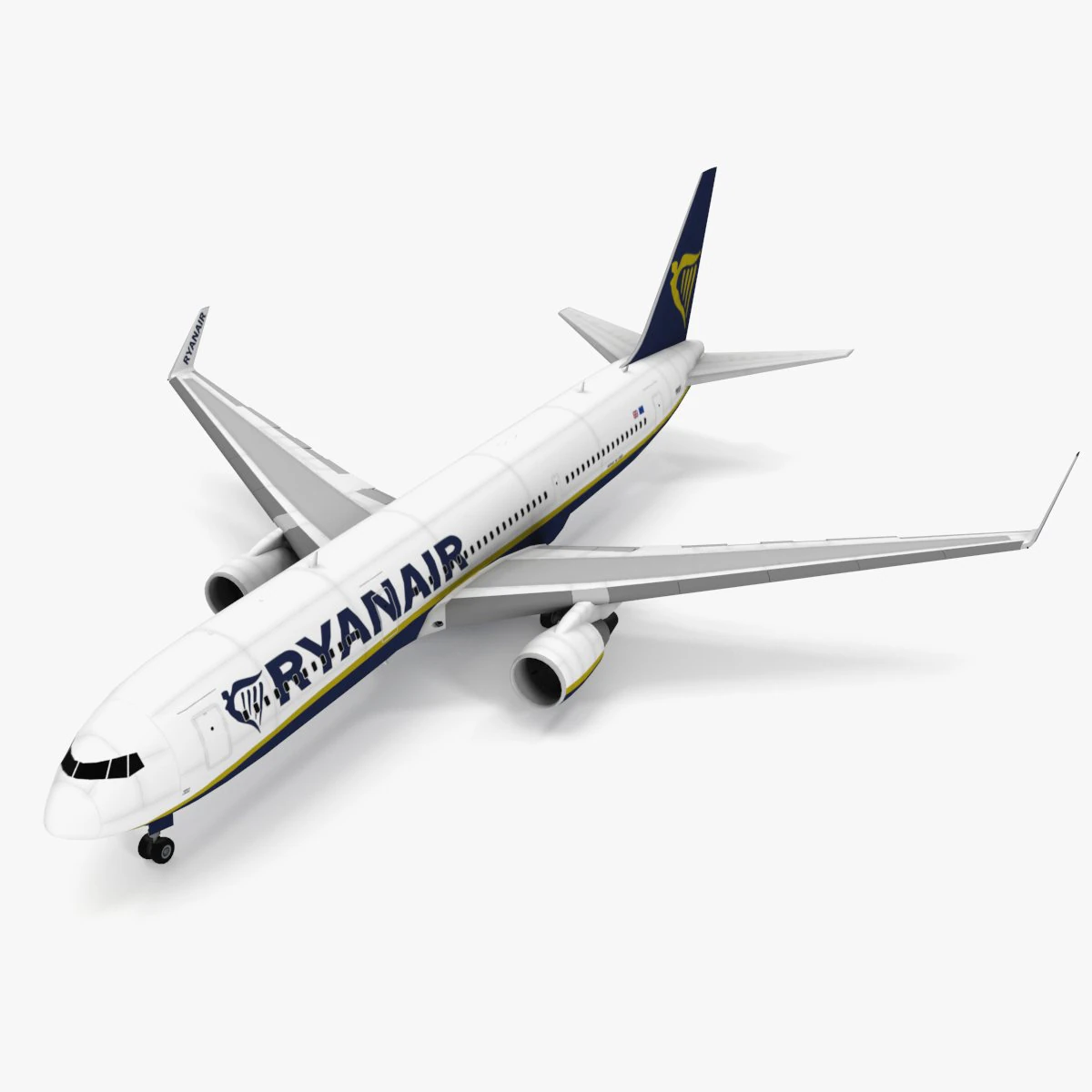 ボーイング 767-300ER ライアンエアー航空 3Dモデル .c4d .max .obj .3ds .fbx .stl .blend 