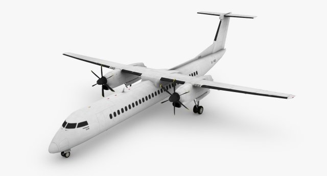 Dash Q400 3D 模型 .c4d .max .obj .3ds .fbx .stl .blend 