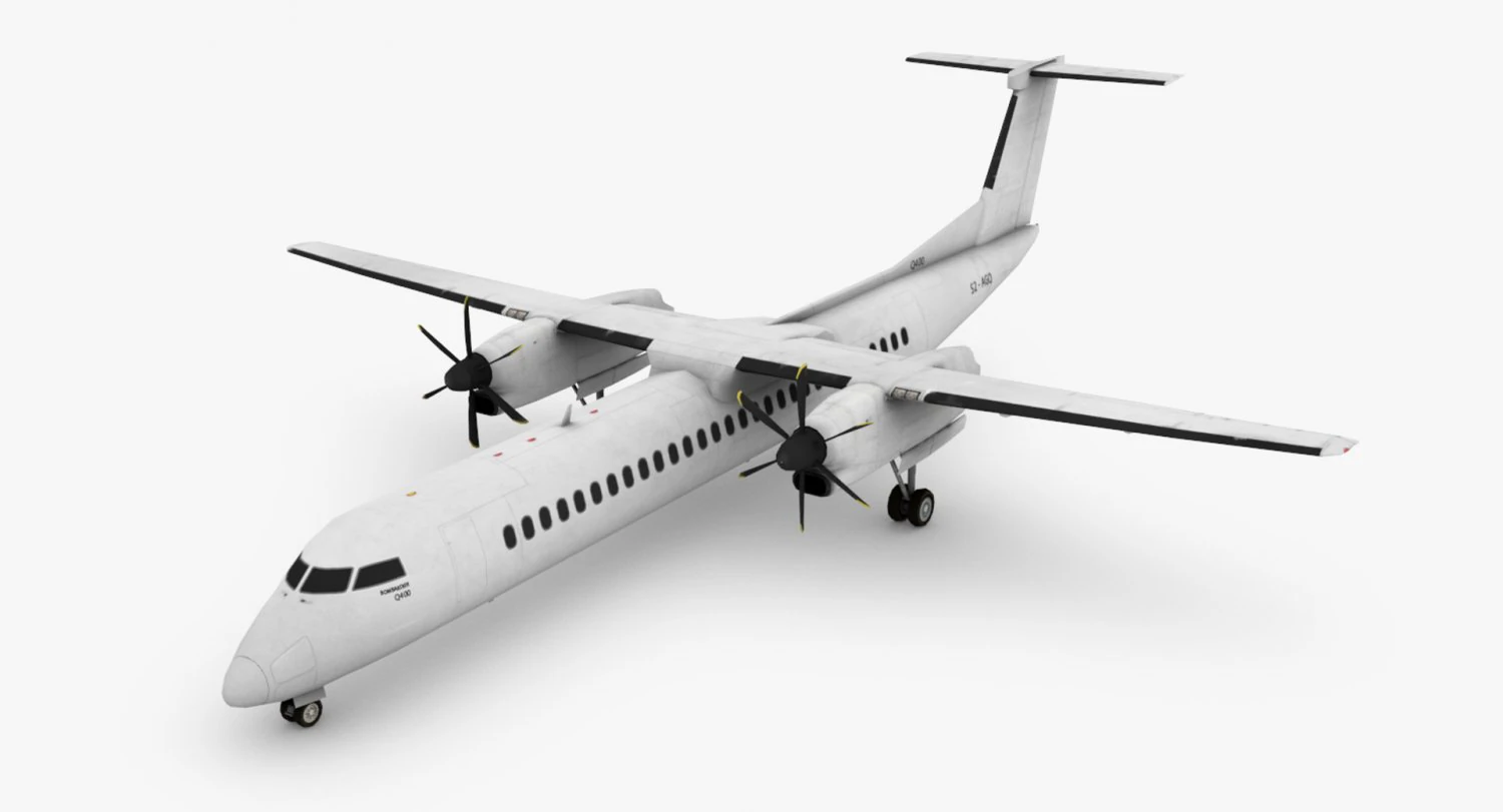 Dash Q400 3D Model .c4d .max .obj .3ds .fbx .stl .blend 