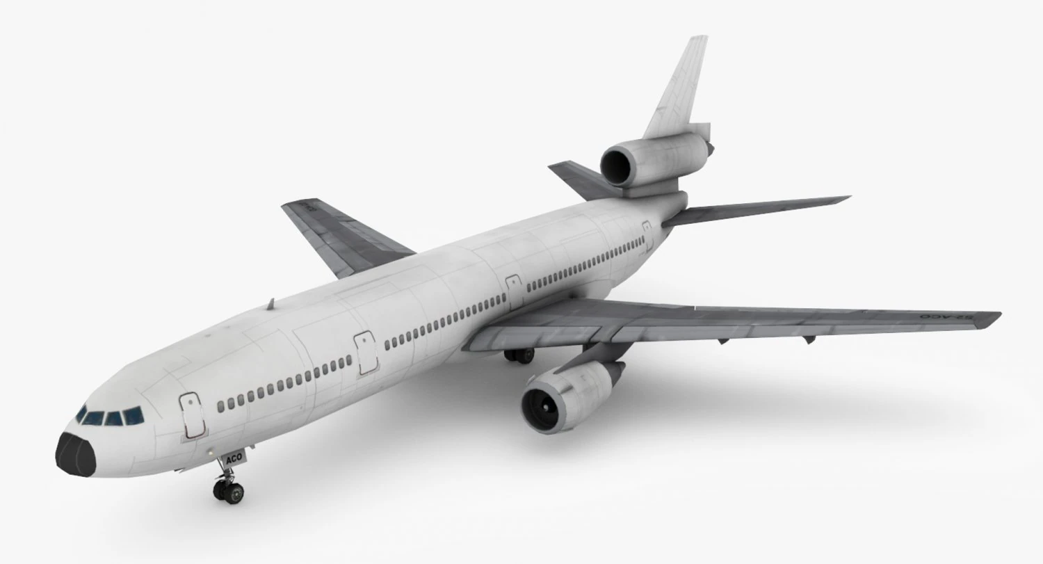 Дуглас DC-10 3D Модель .c4d .max .obj .3ds .fbx .stl .blend 