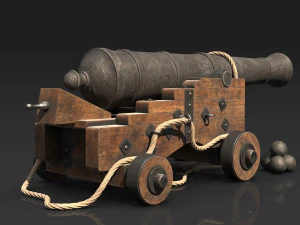 Medieval Cannon 3D Model