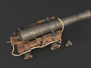 Medieval Cannon 3D Model