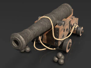 Medieval Cannon 3D Model