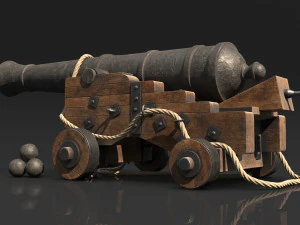 Medieval Cannon 3D Model