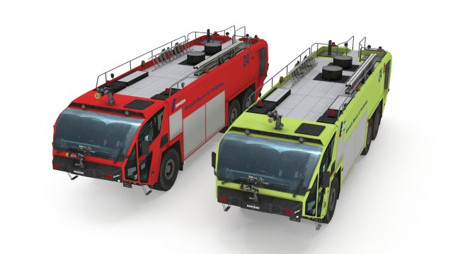 Oshkosh Striker 3000 6x6 Firetruck Modelo 3D .c4d .max .obj .3ds .fbx .stl .blend 