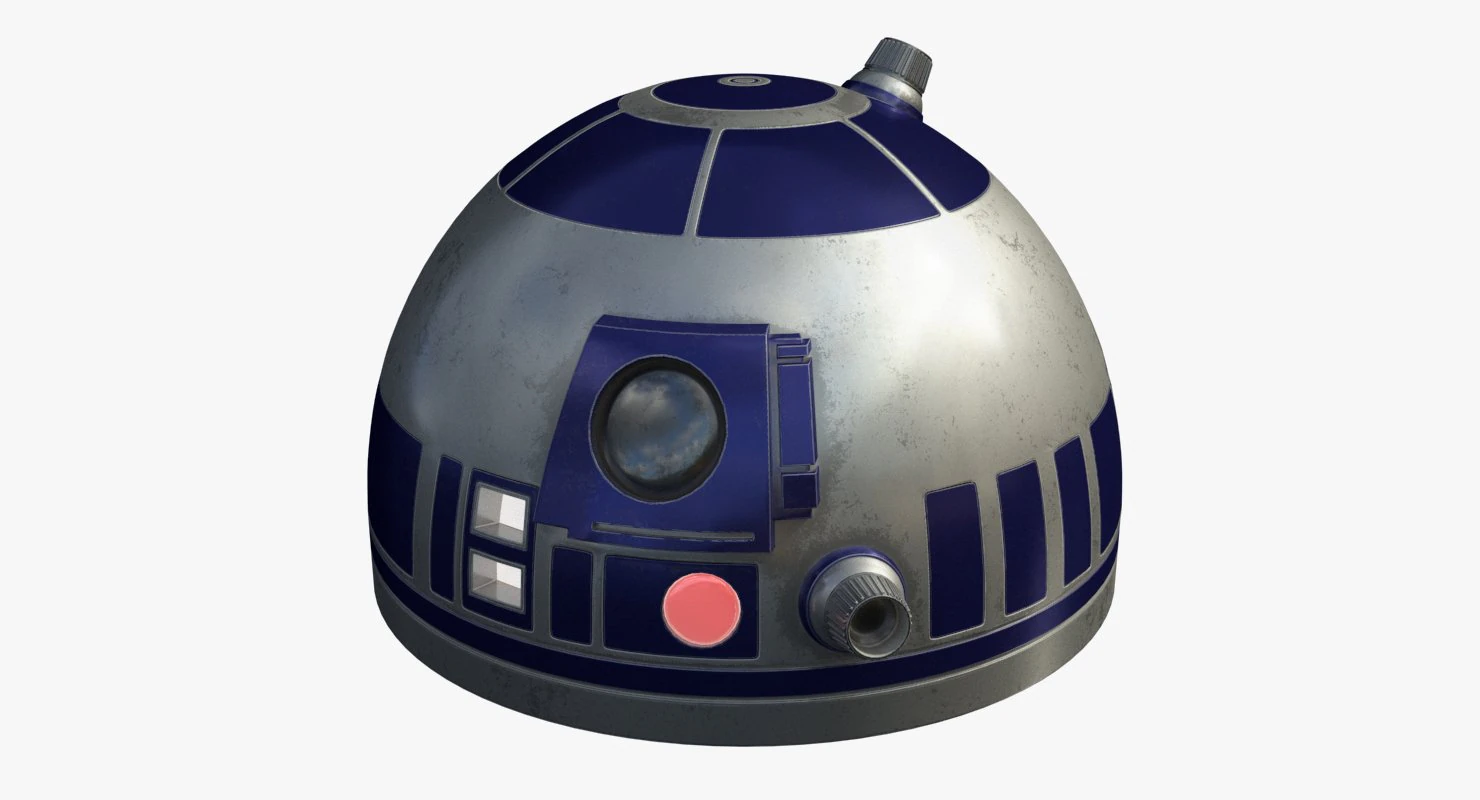 R2D2 Head 3D Model .c4d .max .obj .3ds .fbx .stl .blend 