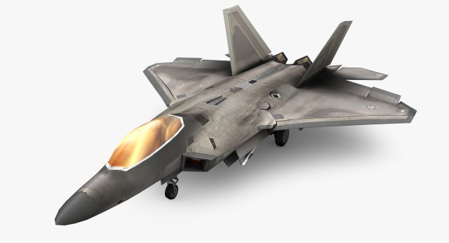 Raptor F22 Modelo 3D .c4d .max .obj .3ds .fbx .stl .blend 