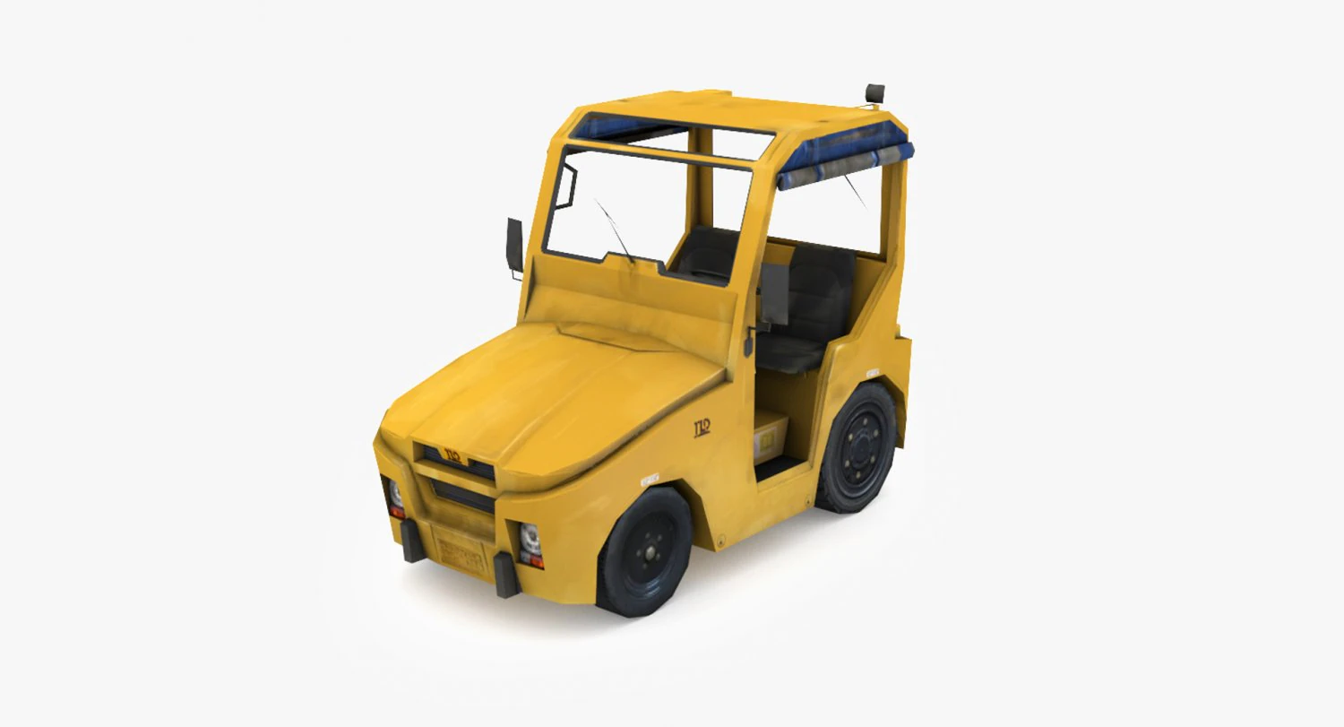 TLD JST-25 Baggage Tractor 3D Model .c4d .max .obj .3ds .fbx .stl .blend 