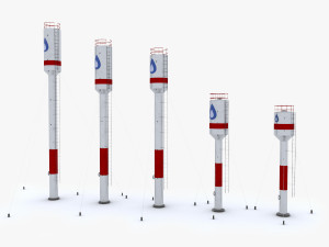 Water towers Model 3D