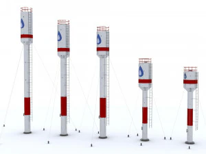 Water towers 3D Model