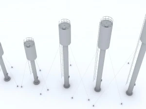 Water towers 3D Model