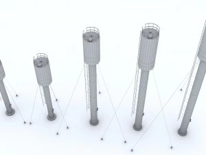 Water towers 3D Model
