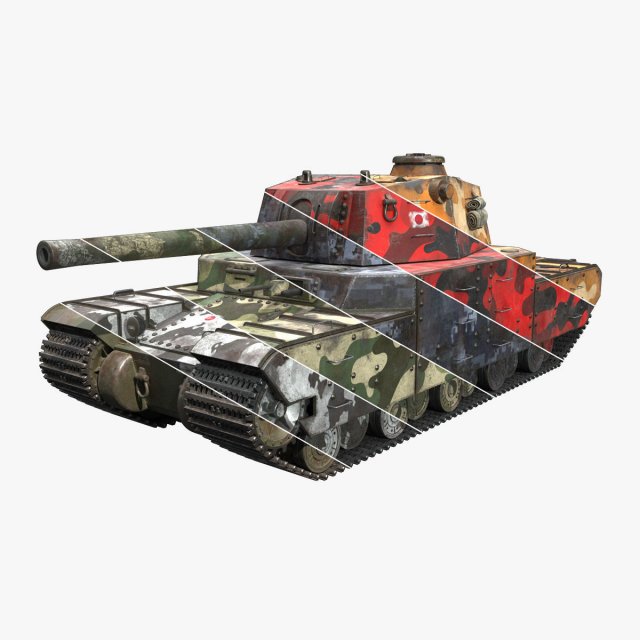 Type 2605 Super Heavy Tank Camouflages set 3D Model .c4d .max .obj .3ds .fbx .stl .blend 