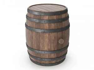 Wooden barrels set 3D Model