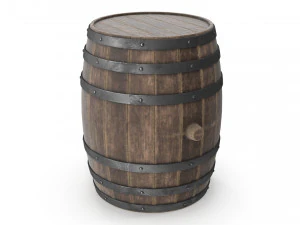 Wooden barrels set 3D Model